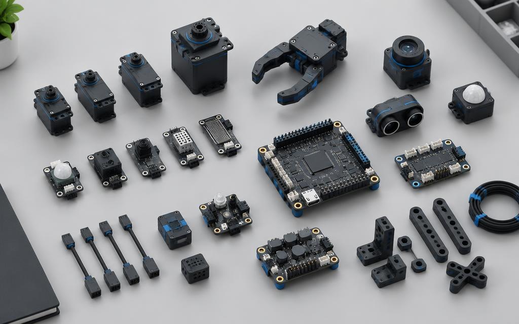 Concept render of Spera modular robotics prototyping hardware components